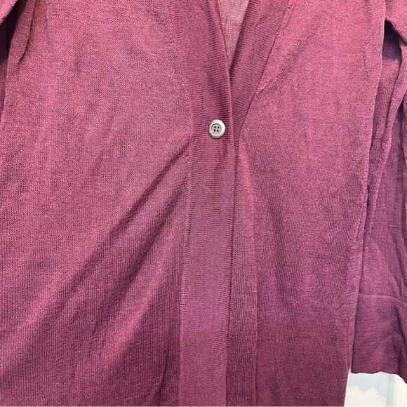 Soft Surroundings Plum Purple Burgundy Duster Cardigan Light Weight Size Medium - Picture 8 of 9